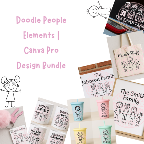 Doodle People Elements | Canva Pro Design Bundle | Digital Download