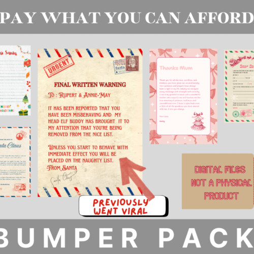 Final Warning Santa Letter | Christmas Printable Set of 5 | Pay What You Can Afford | Digital Download