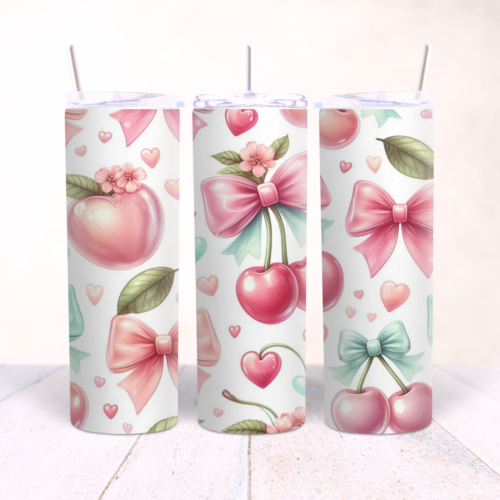 Cherry & Bows Collection | 20oz Tumbler Wrap Bundle | Digital Download