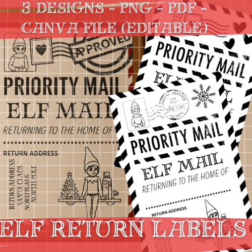 Elf Arrival Label Printable | Christmas Elf Tradition Label | Digital Download