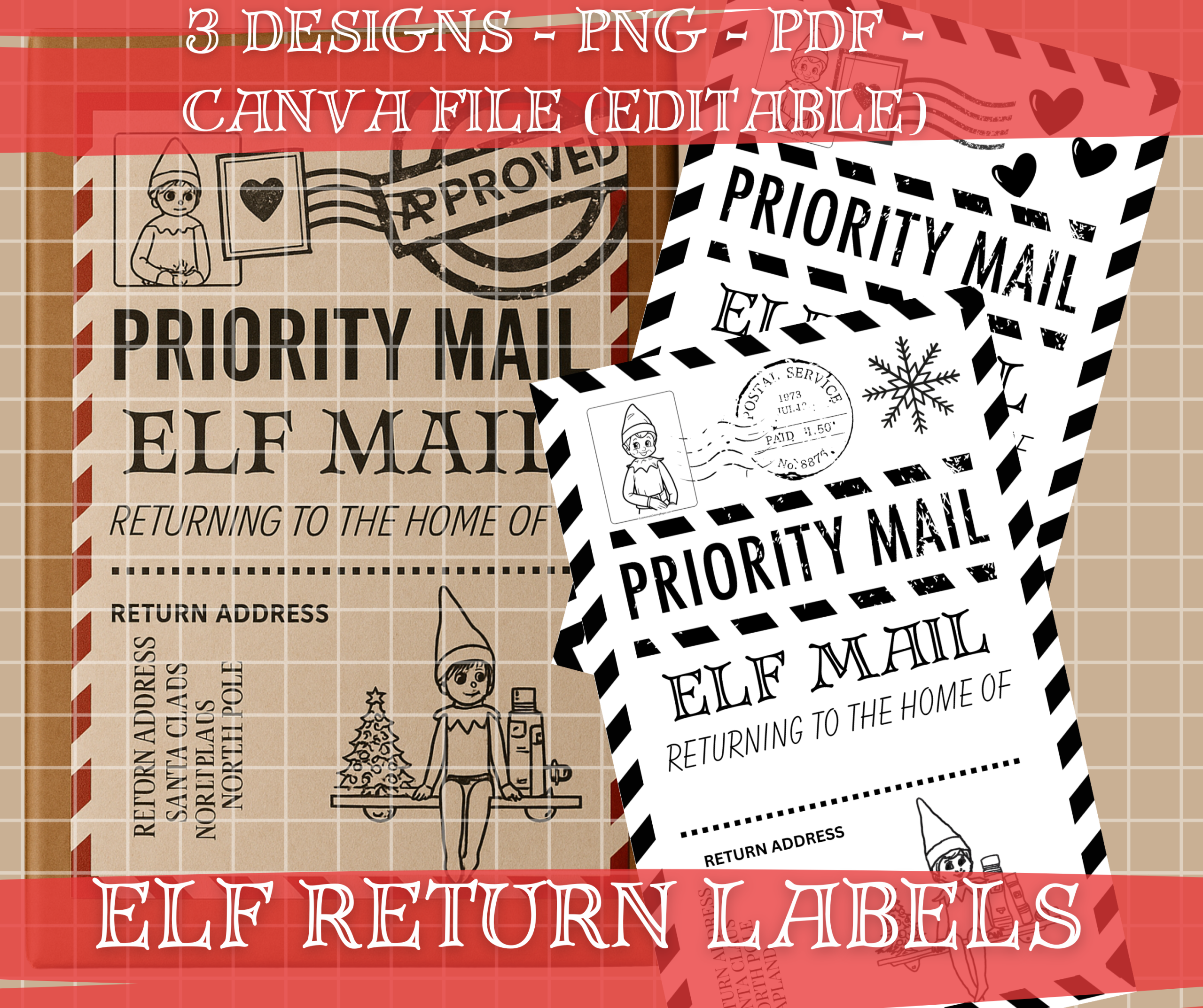 Elf Rings Label Elf Arrival Label Printable | Christmas Elf Tradition Label | Digital ...