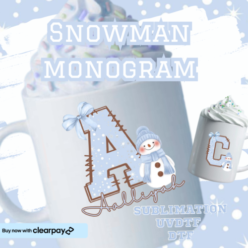 Snowman Monogram Alphabet & Numbers | A–Z & 0–9 | Christmas Digital Download