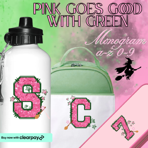 Pink Goes with Green Monogram Alphabet & Numbers | A–Z & 0–9 | Christmas Digital Download
