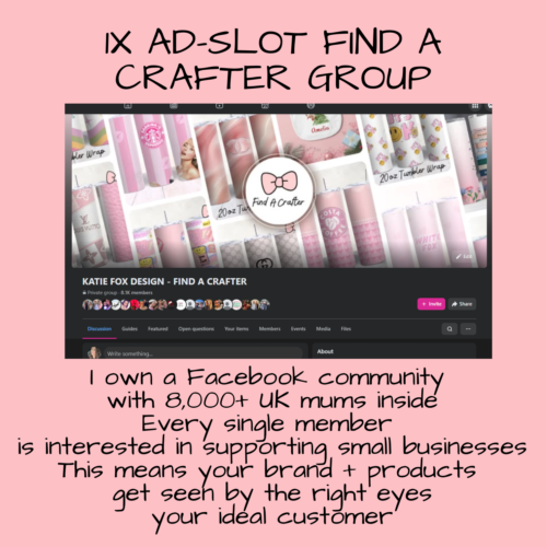 Advertise Your Craft Business | Featured Ad Space on Katie Fox Design - Find a crafter | UK Audience of 8k