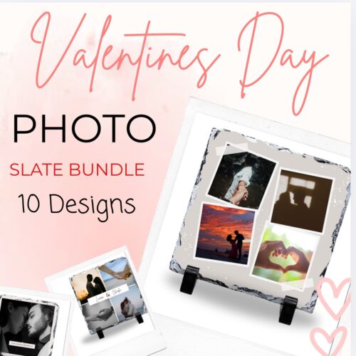 Valentine, Wedding & Anniversary Slate & Coaster Canva Templates | Editable Design Bundle | Digital Download
