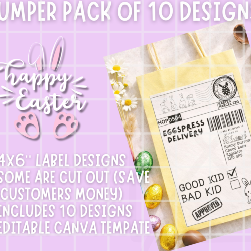 Easter Postage Label Bundle | 10 Printable Shipping Labels | Digital Download