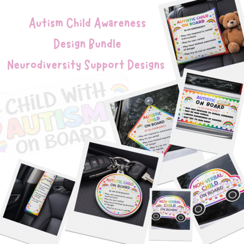 Autism Child Awareness Design Bundle | Neurodiversity Support Designs | Digital Download