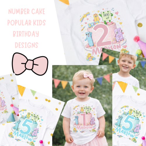Number Blocks & Cake Print Design | Kids Birthday Design | Digital Download