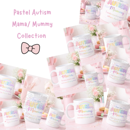 Pastel Autism Mama Design Bundle | 20 Neurodiversity Mum Designs | Digital Download