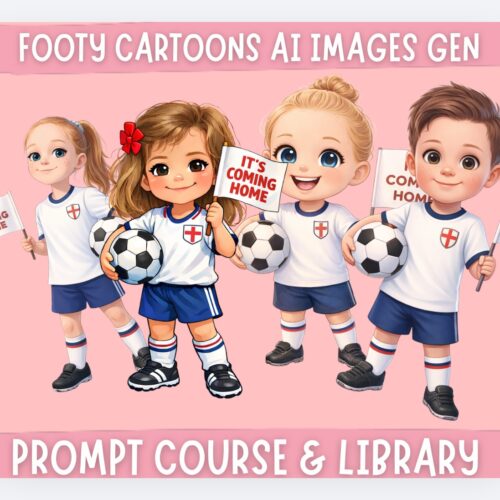 Footy Cartoon AI Course & Prompt Library | Create Football Style Artwork | Digital Download