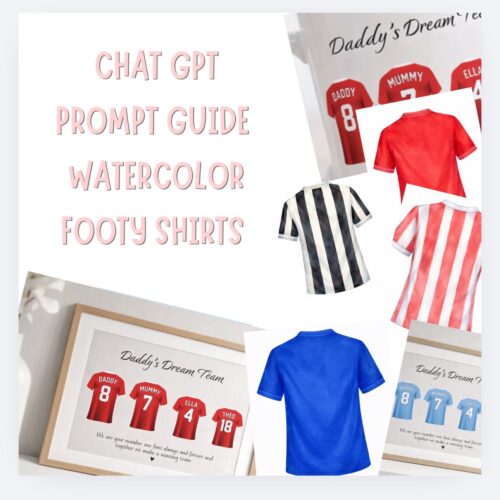 Football Shirt AI Prompt Library | Create Custom Shirt Designs | Digital Download