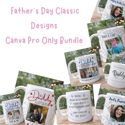 Father’s Day Canva Pro Only Bundle | 8 Classic Multi-Use Designs | Digital Download