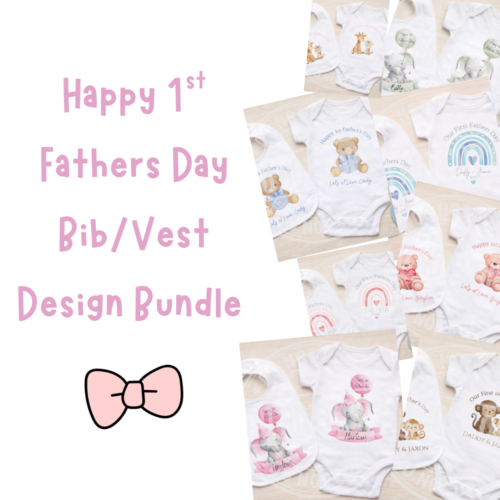 Happy 1st Father’s Day Design Bundle | Baby & Dad Keepsake Designs | Digital Download