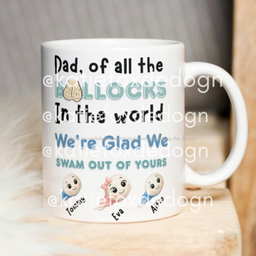 Funny Dad Mug Design | “Of All The Bollocks in the World…” Editable Template | Father’s Day Digital Download