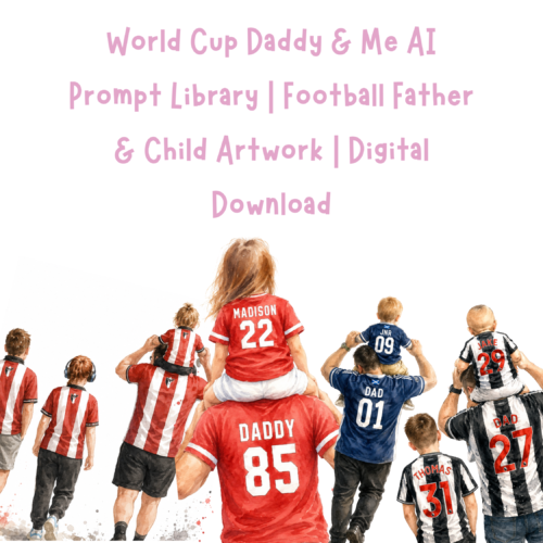 World Cup Daddy & Me AI Prompt Library | Football Father & Child Artwork | Digital Download