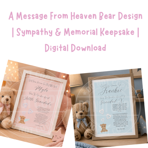 A Message From Heaven Bear Design | Sympathy & Memorial Keepsake | Digital Download