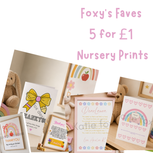 Foxy’s Favourite 5 for £1 | Nursery Prints Bundle | Instant Download